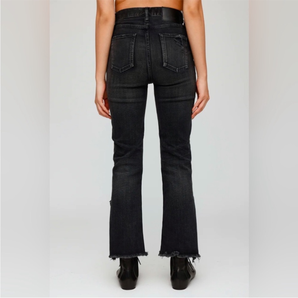 Moussy Vintage Alhambra Flare Jeans Split Hem High Rise Japanese Denim Size 24 - Picture 14 of 14